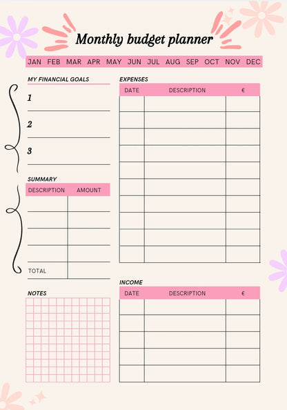 Monthly Budget Planner